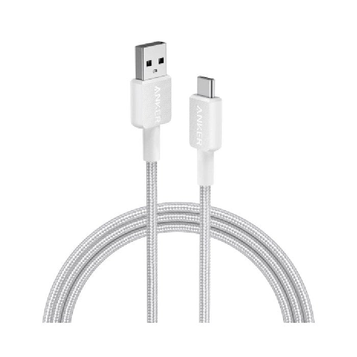 Anker USB-A to USB-C Cable (6ft) Durable Braided Charging Cable- White