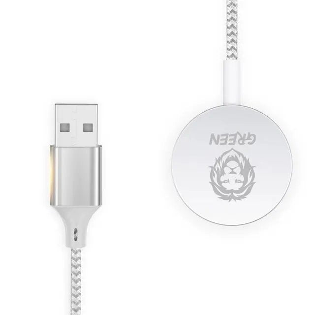 Magnetic Braided Charging Cable 1.2M (USB-A Interface) for iWatch - Silver