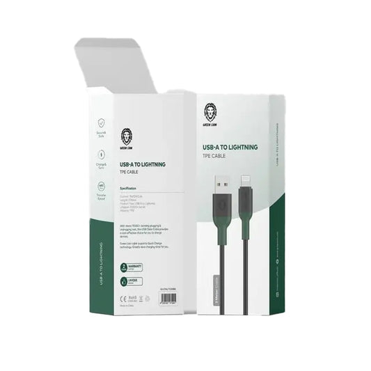 كابل Green Lion USB-A إلى Lightning TPE 3M - أسود
