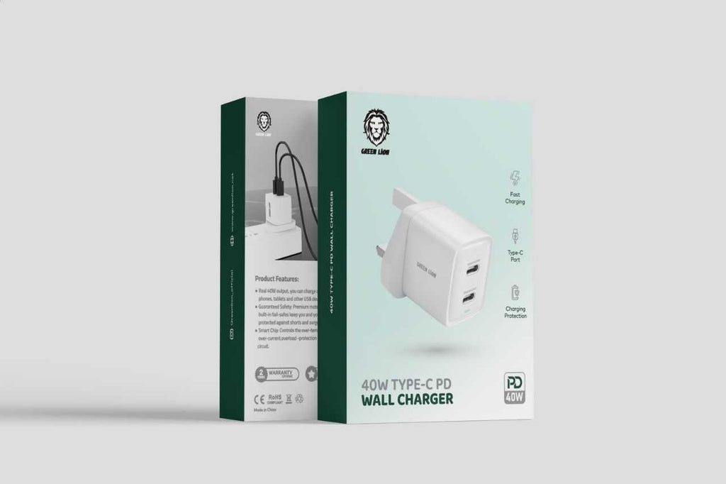 شاحن حائط 40 وات من النوع C PD، شحن سريع