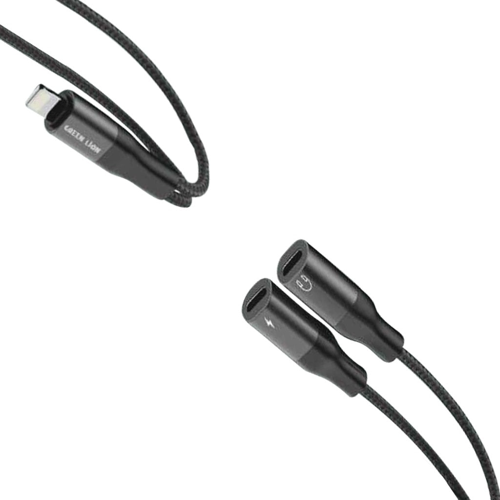 Green Lion 2 In 1 Audio & Charging Splitter/ lightning to lightning (charging)+lightning(audio)