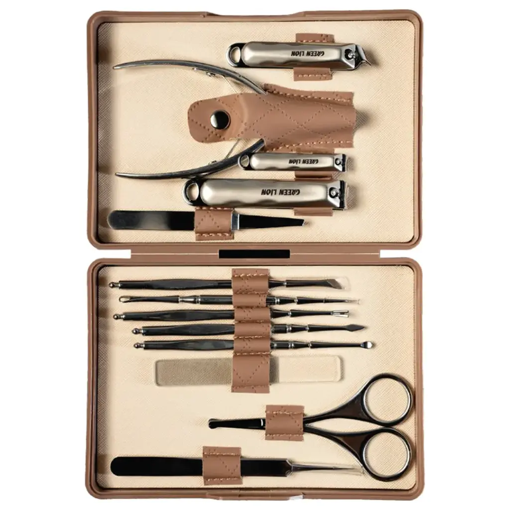 Green Lion 13 in 1 Manicure Kit - Brown
