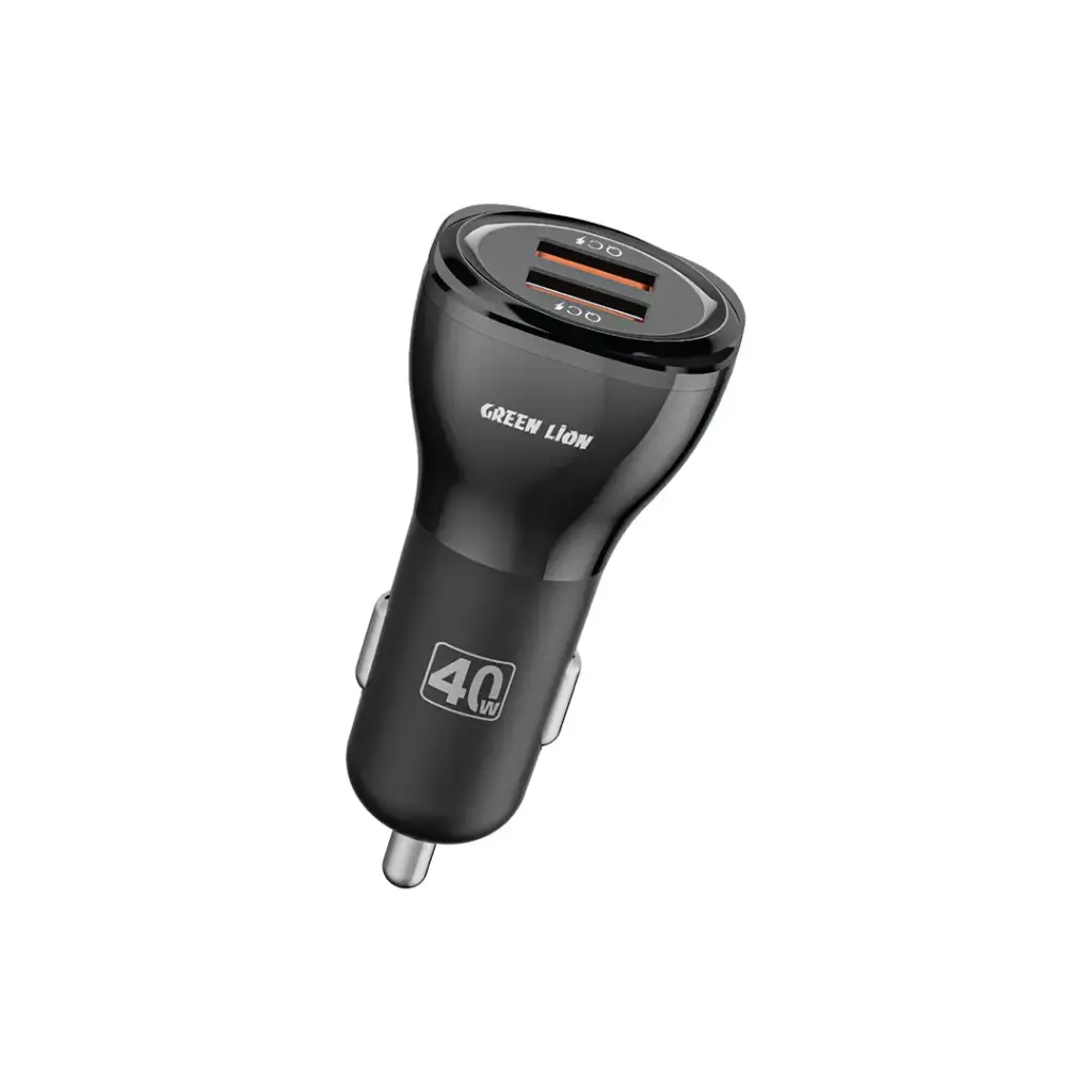 شاحن سيارة جرين ليون ثنائي المنفذ 40 وات USB -A إلى USB-C
