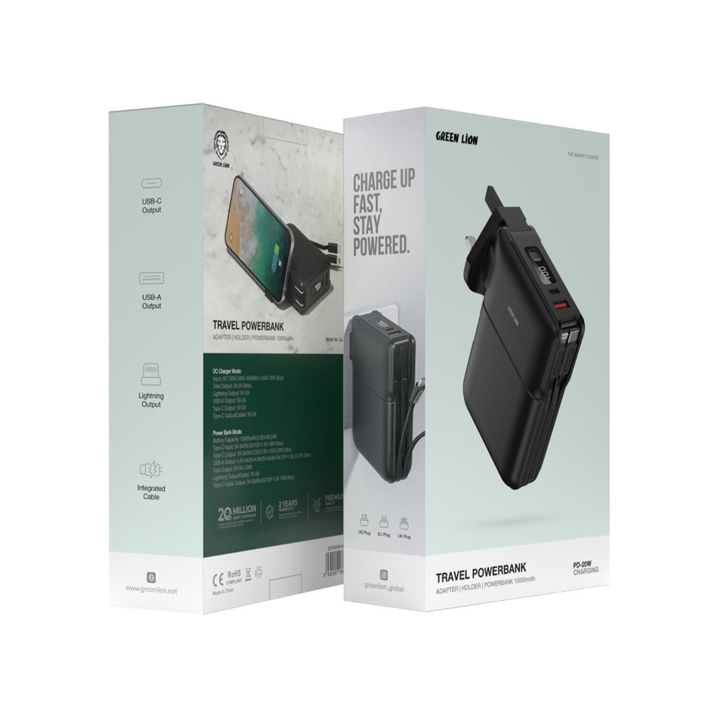 GREEN LION TRAVEL POWER BANK 10000MAH