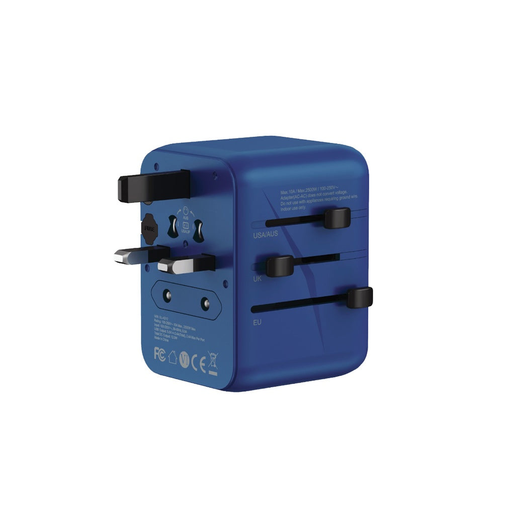 Green Lion 12W Universal Travel Adapter Blue