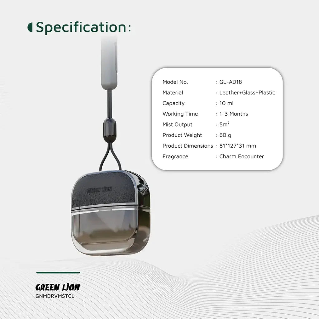 Green Lion Drive Mist Hanging Car Diffuser - Clear