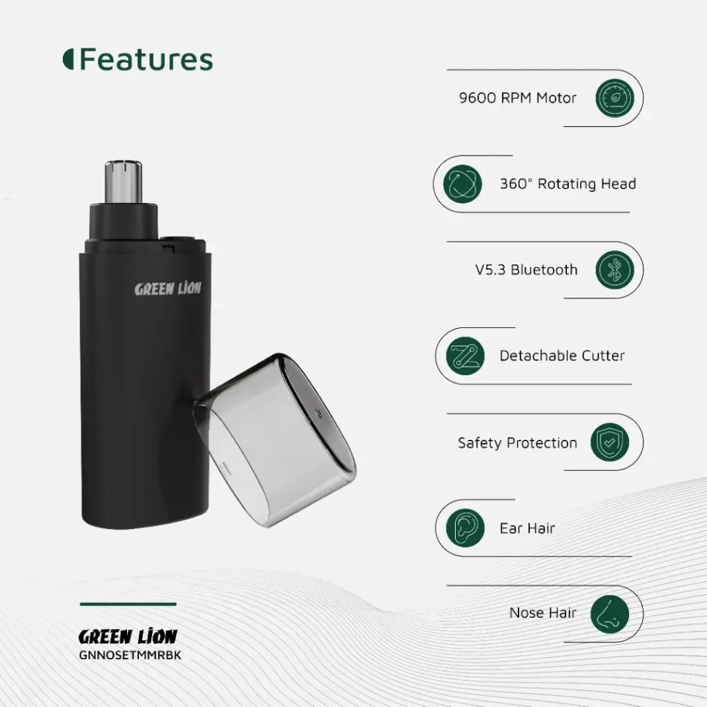 Green Lion Nose Pro Nose and Ear Trimmer - Black