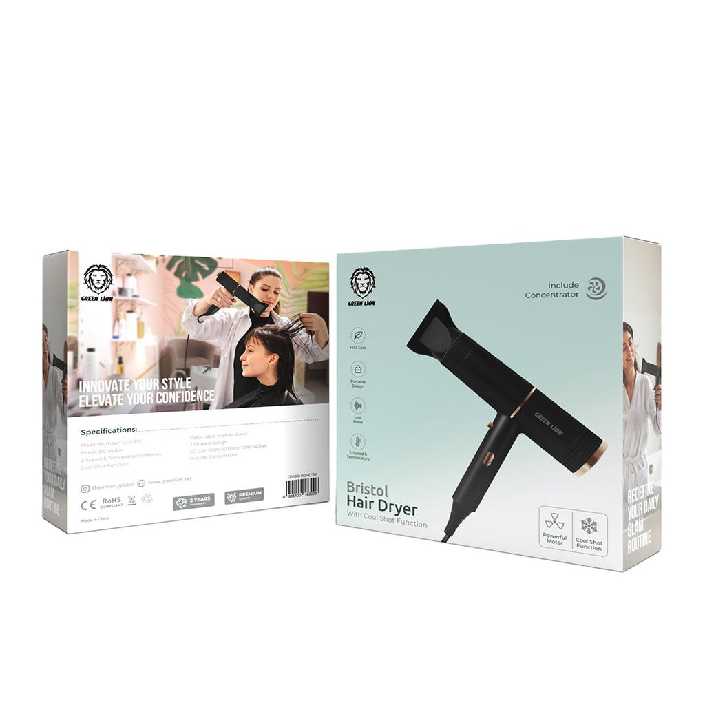مجفف شعر بريستول جرين ليون - أسود