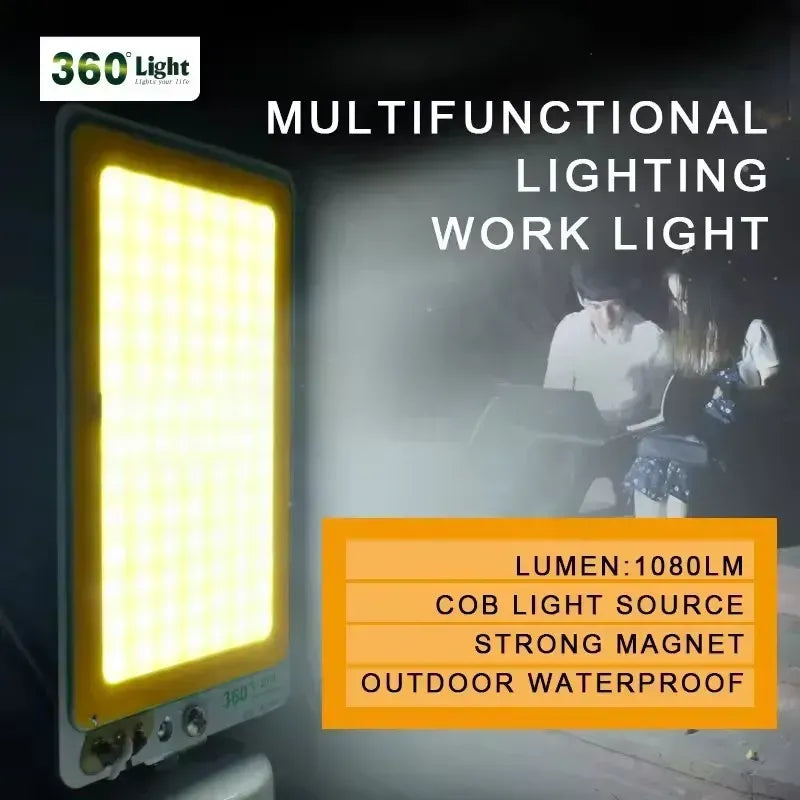 360Light TM-09 COB LED Camping Lantern – Portable Waterproof IP67 Outdoor Light with Magnetic Base – 900 Lumens Dual Color Camping, Fishing & Work Lamp