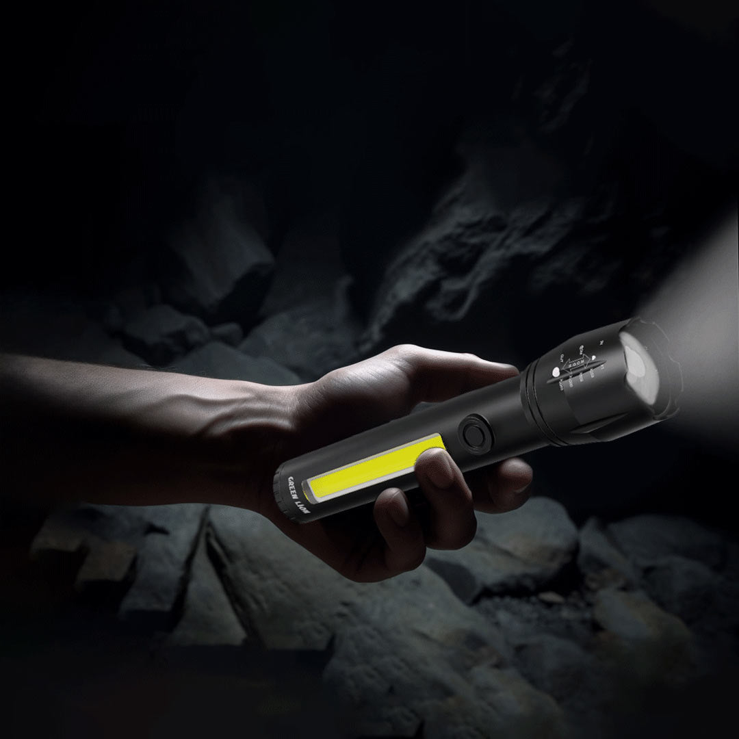 جرين لايون 2 في 1 مصباح قابل للتعديل 3 وات LED 130 لومن 1200 مللي أمبير - أسود