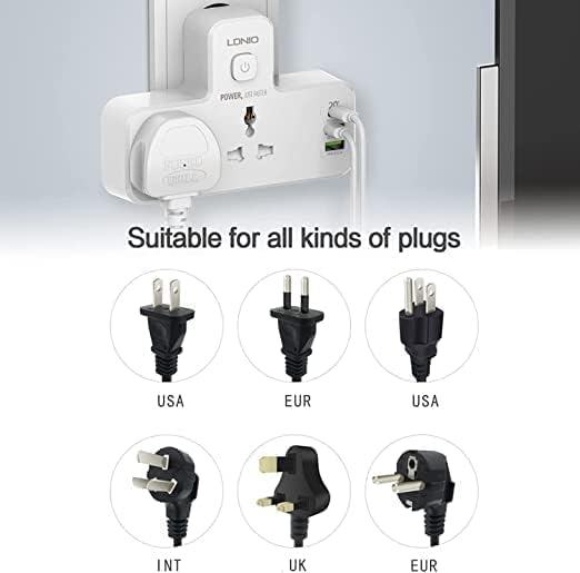 LDNIO محول شاحن حائط مع 1 USB-C 2 منافذ PD & QC3.0 SC2311
