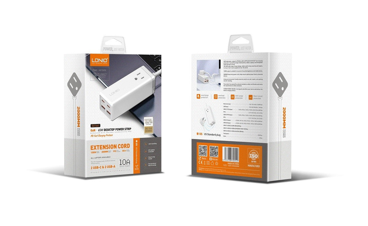 مشترك طاقة سطح المكتب 65 وات، محول طاقة أمريكي متعدد الوظائف SU1441