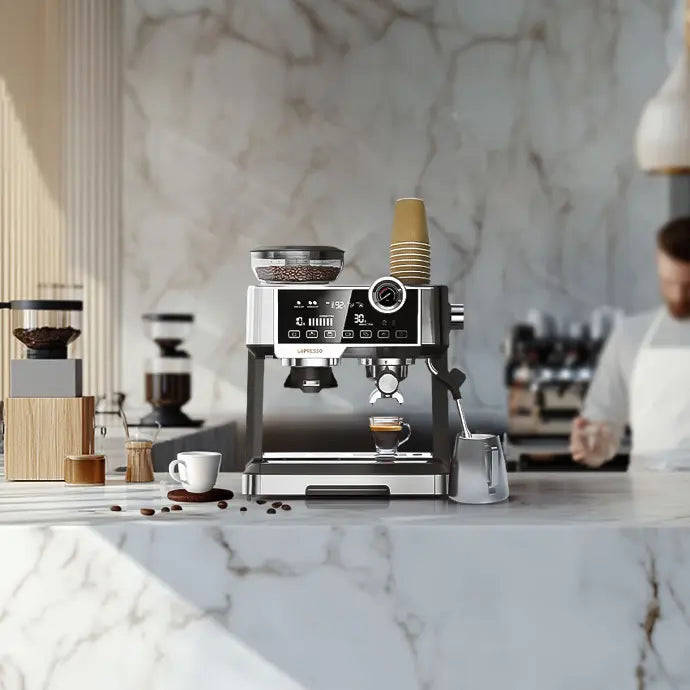 ماكينة صنع الإسبريسو LePresso Advanced بشاشة لمس تفاعلية - فضية 19 بار