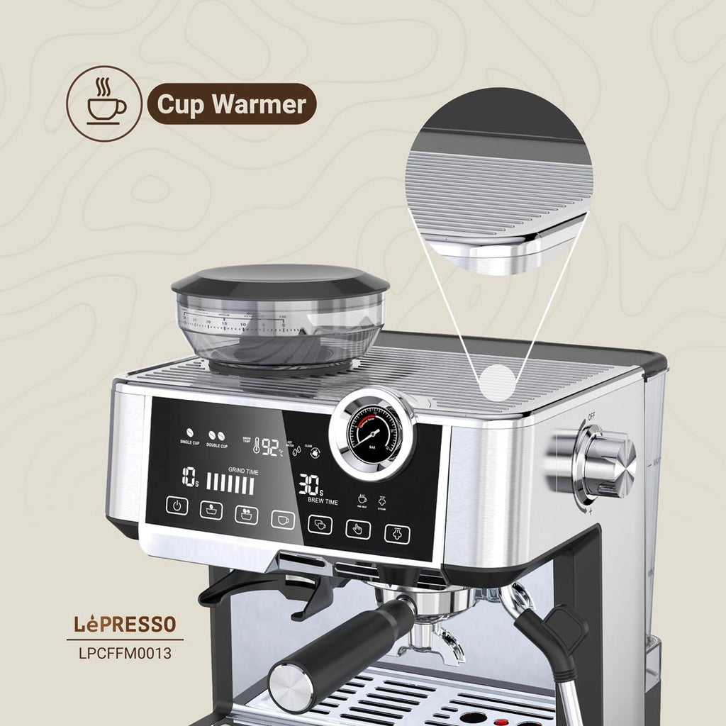 ماكينة صنع الإسبريسو LePresso Advanced بشاشة لمس تفاعلية - فضية 19 بار