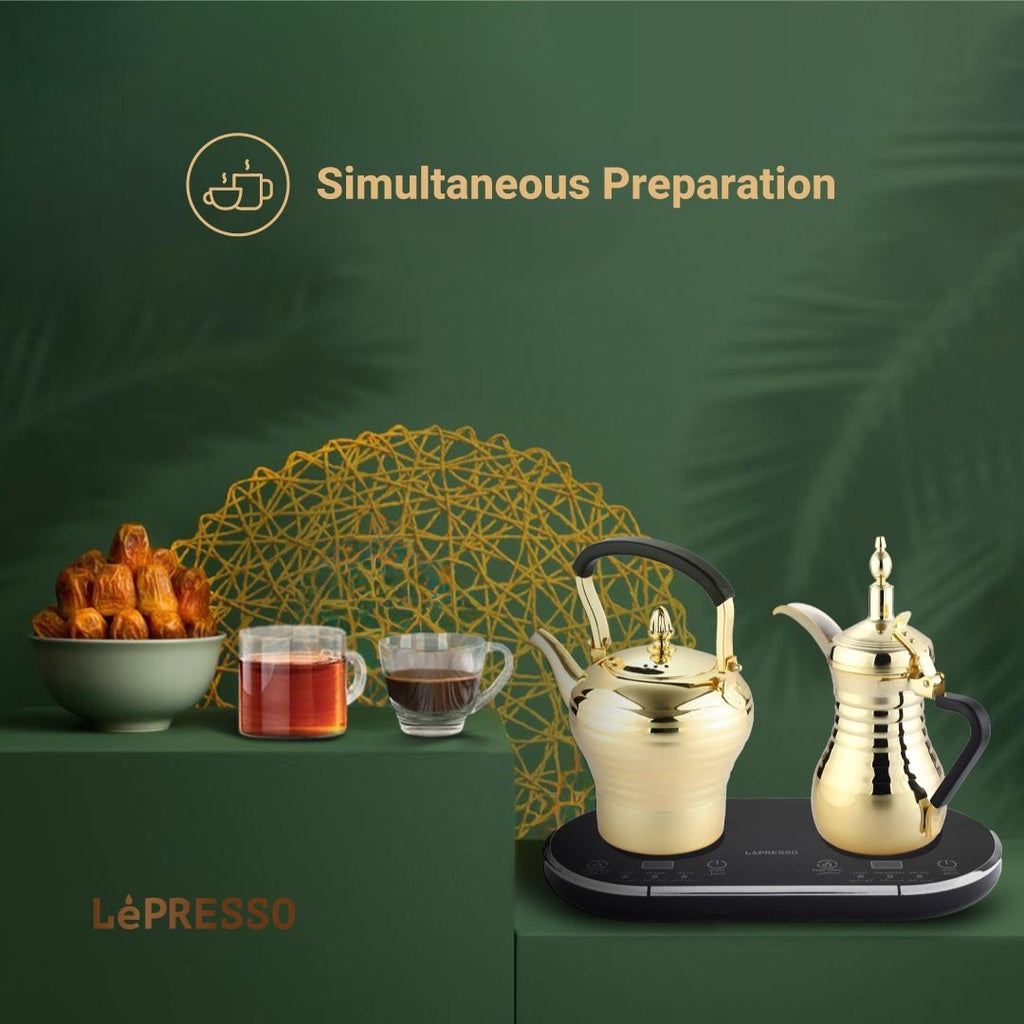 ليبرسو وعاء مزدوج للقهوة العربية والشاي دلة