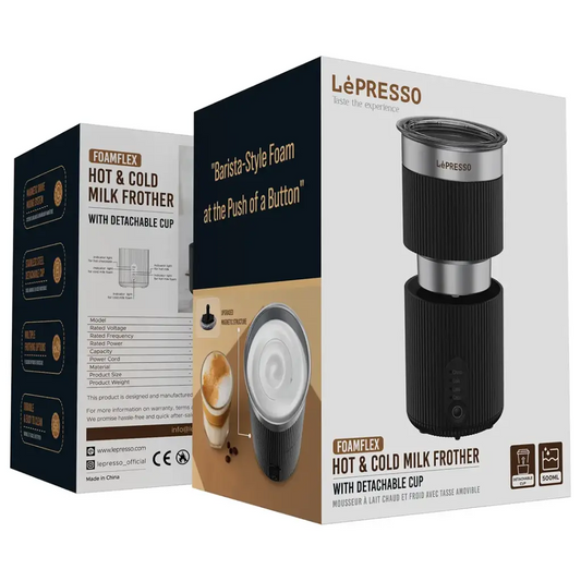 Lepresso Foamflex Hot & Cold Milk Frother - Black