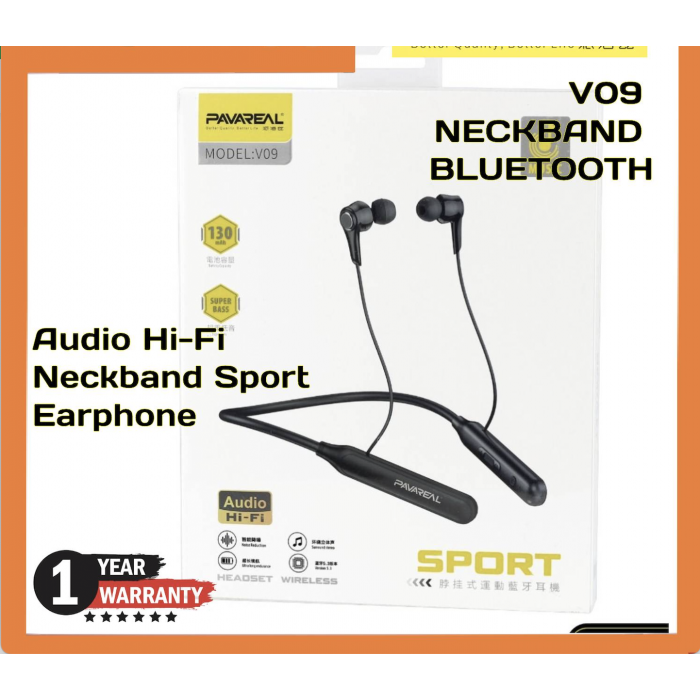 PAVAREAL V09 NECKBAND BLUETOOTH EARPHONE HEADSET