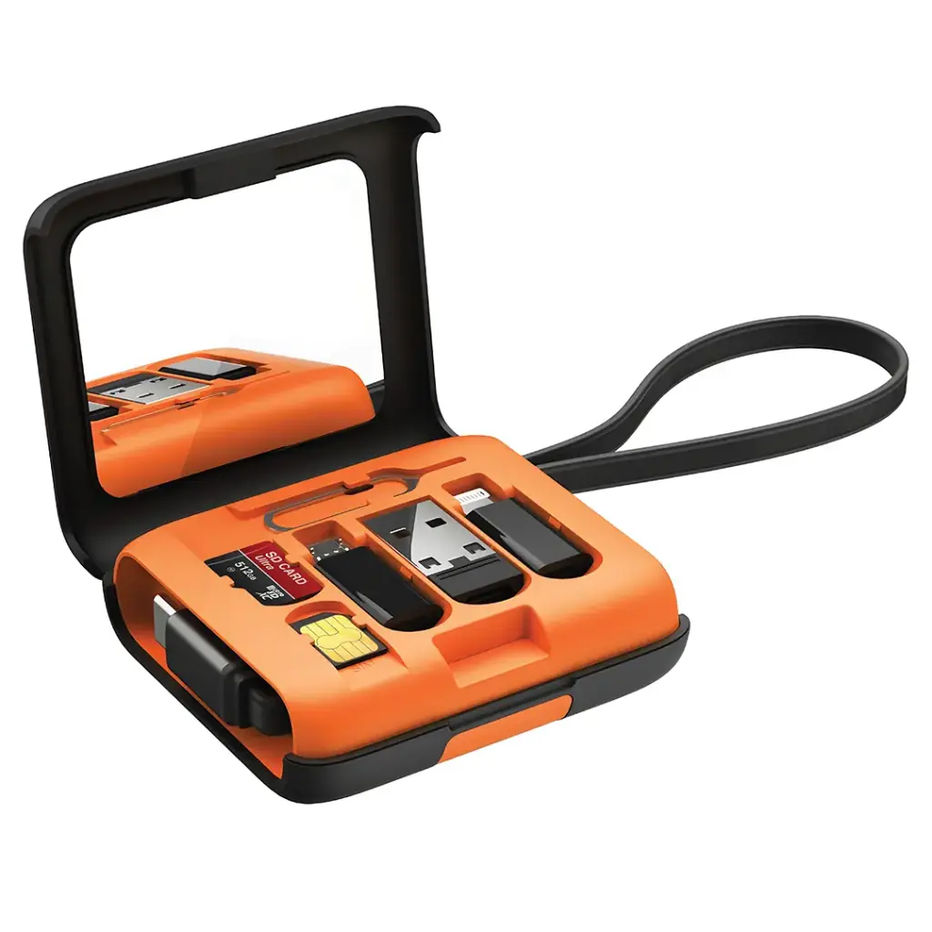 Porodo Multi-Functional Travel Data Cable Set - Orange