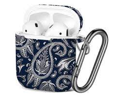 PURPLE Navy Bandana Paisley Print Protective Cover for Air-Pods