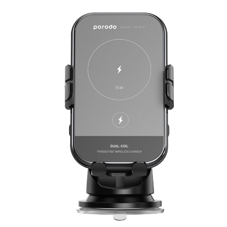Porodo Phone Holder And Fast Wireless Car Charger (2 in 1)