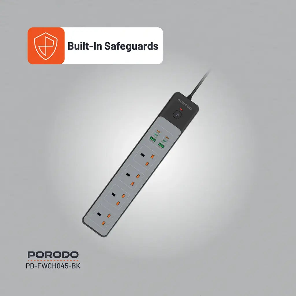 Porodo 4AC 65W 3000W Power Strip