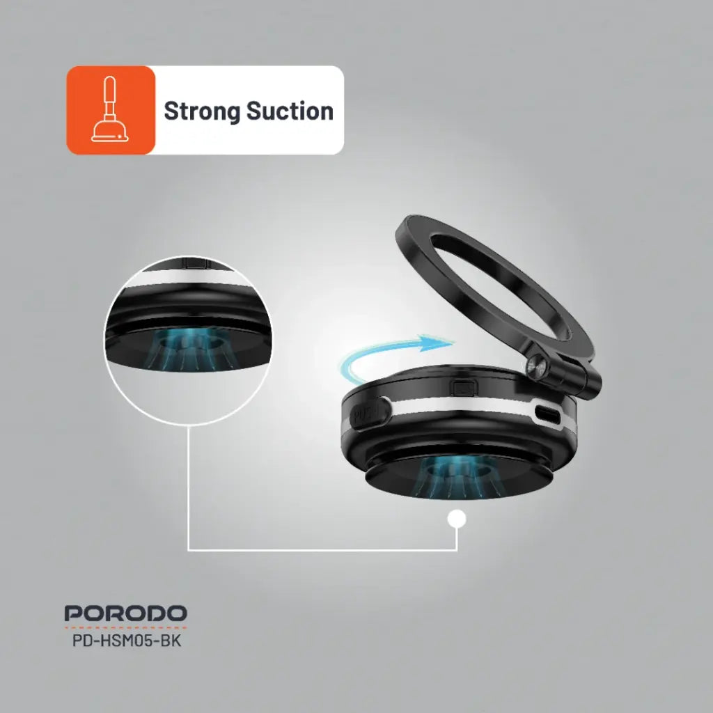 حامل مغناطيسي لـ Porodo HS05 Vacuseal MagSafe - أسود