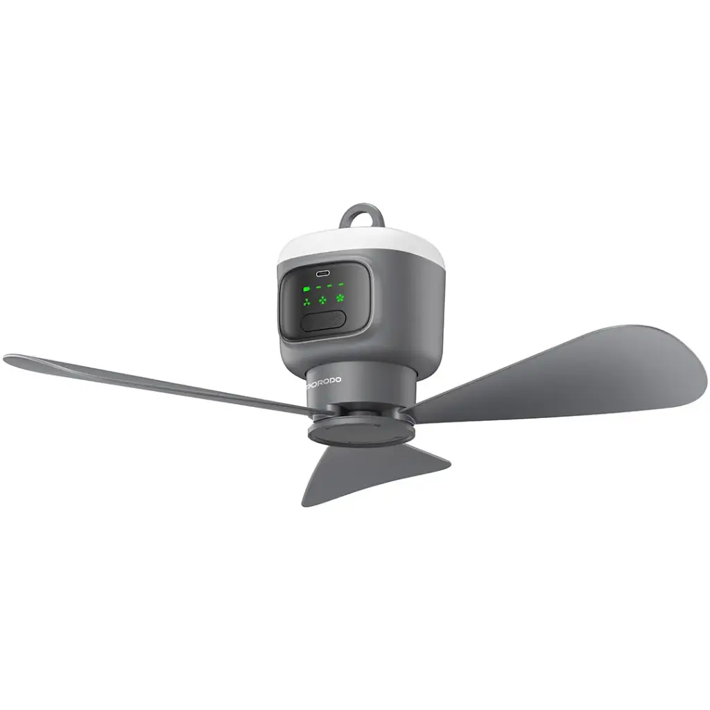 Porodo Lifestyle Camping Rechargeable Ceiling Fan - Gray
