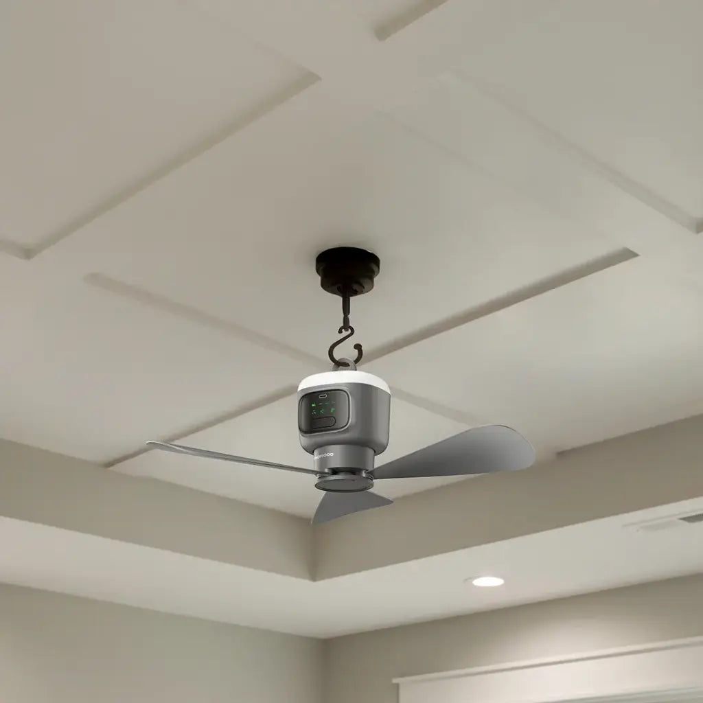 Porodo Lifestyle Camping Rechargeable Ceiling Fan - Gray