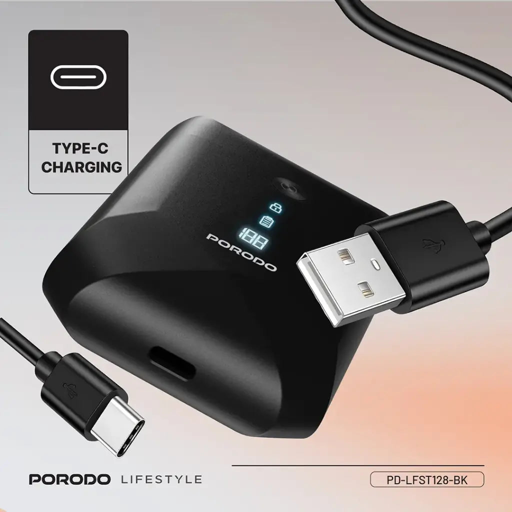 Porodo Lifestyle Dual-Blade Pocket Shaver - Black