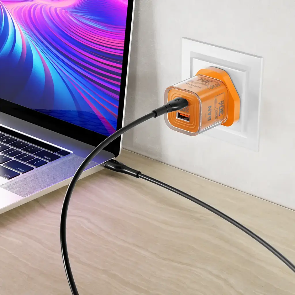 Porodo Tezclarte Quick Wall Charger Dual-Port Fast Charging - Orange