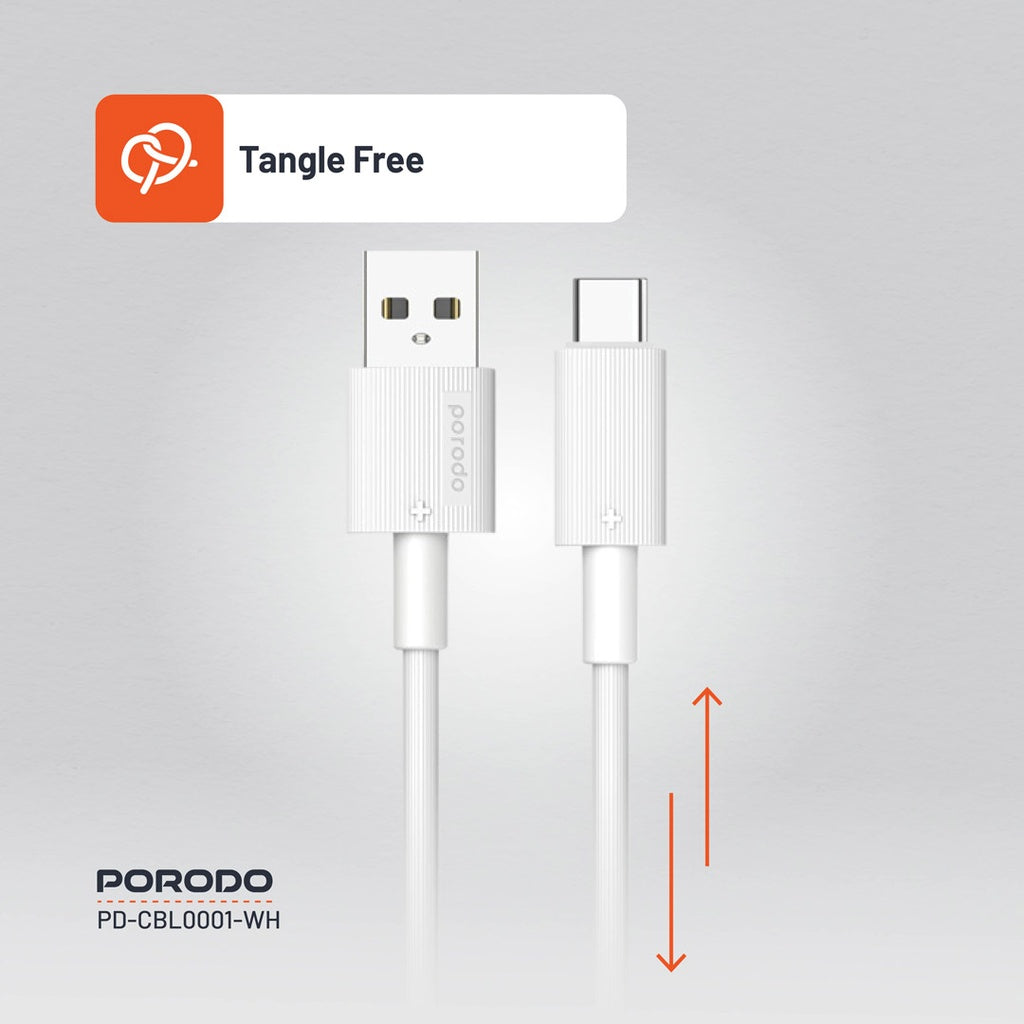 كابل شحن متين من Porodo USB-A إلى Type-C