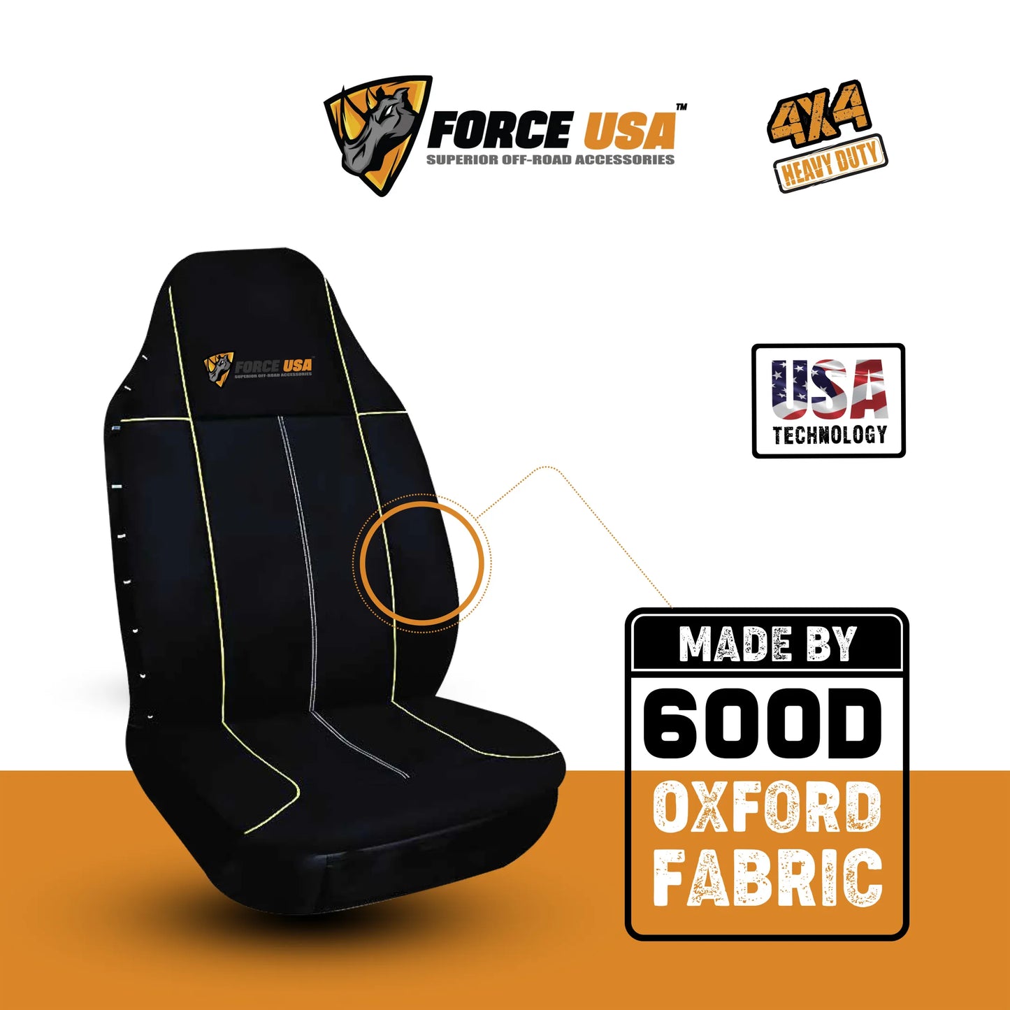 غطاء مقعد FORCE USA للطرق الوعرة مقاس 1×10