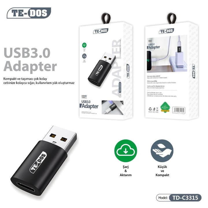 محول تي دوس TD-C3315 من النوع C إلى USB 3.0