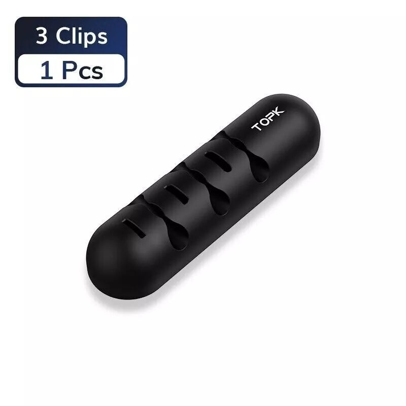 TOPK L35 - 3 Clip Silicone Flexible Organizer Desktop Cable Management