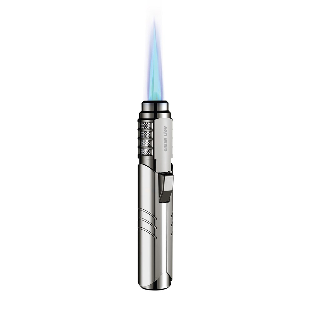 GREEN LION JET FLAME WINDPROOF LIGHTER - SILVER