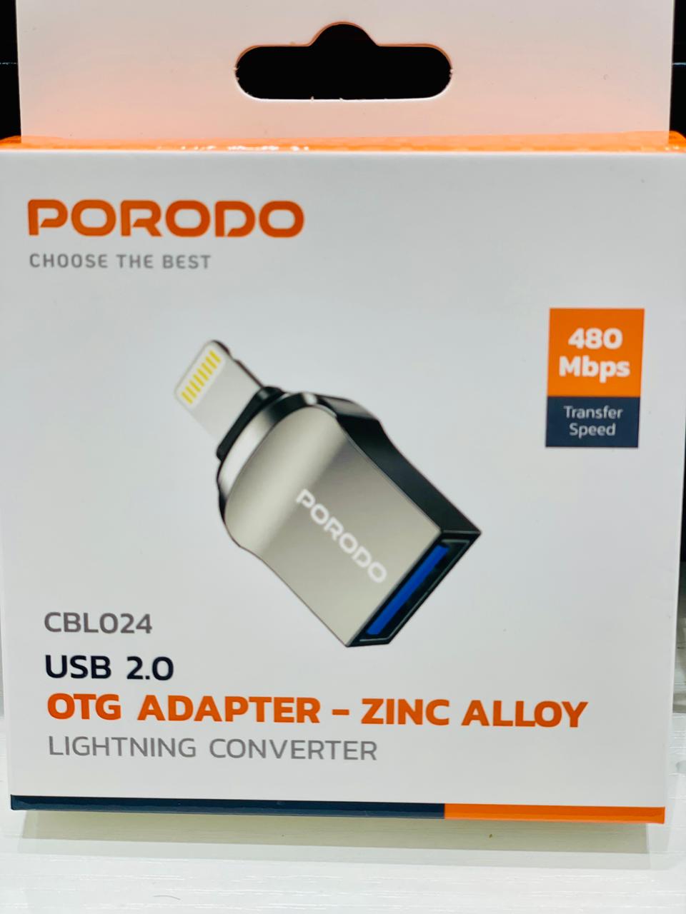 كابل محول USB A إلى Lightning من PORODO بطول 0.12 سم