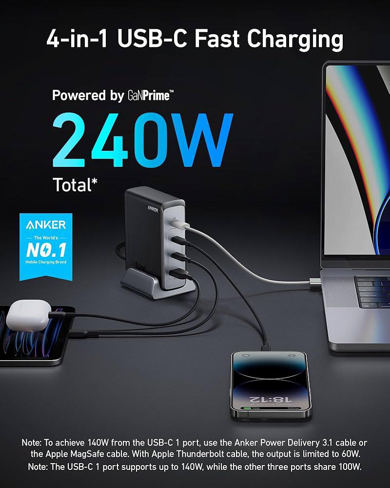 Anker Prime 240W GaN Desktop Charger (4 ports)