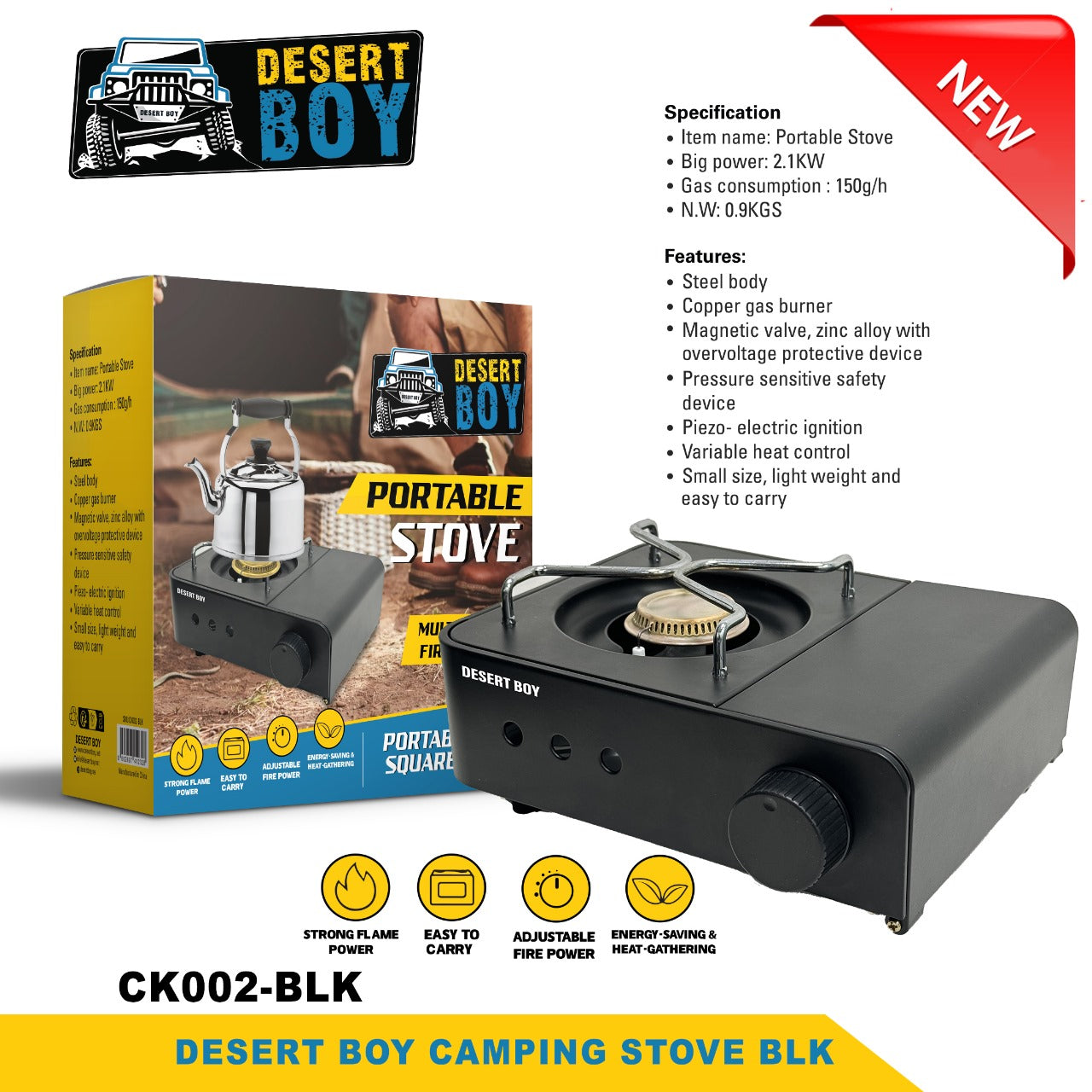 DESERT BOY CAMPING STOVE BLACK