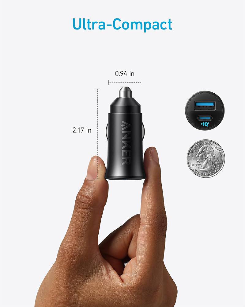 Anker Car Charger Ultra-Compact Dual-Port 30W