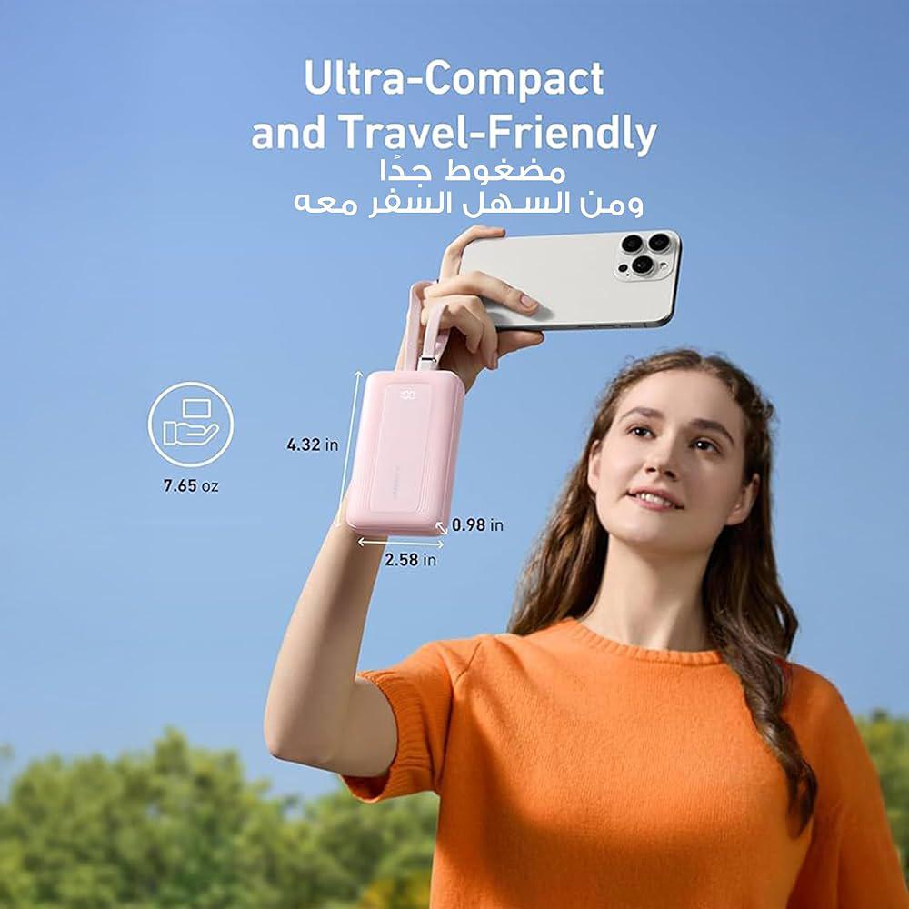 Anker- Built-In Cable For Hasslinge-Free Charging (10k mah)