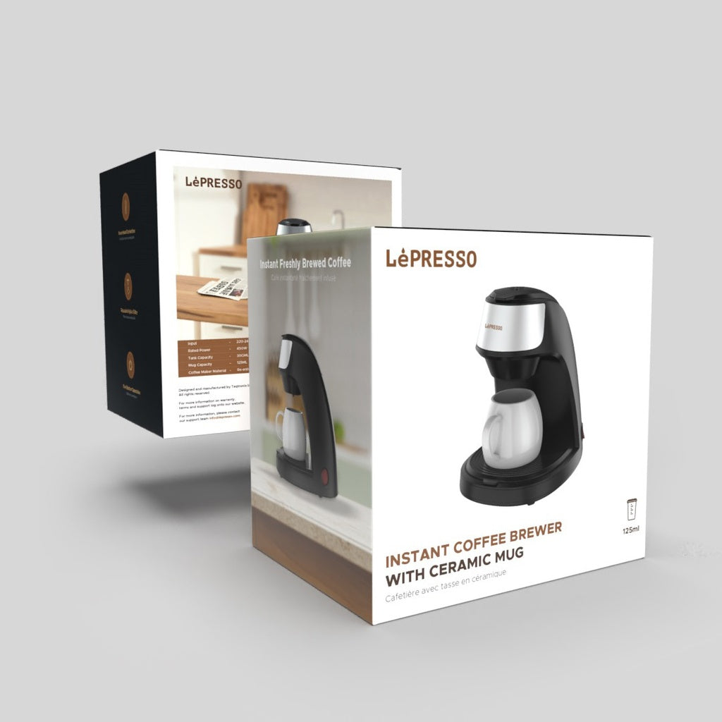 INSTAND COFFEE BREWER WITH CERAMIC MUG