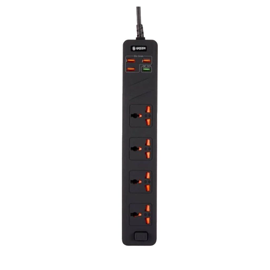4 AC 4 USB 3.4A QC3.0 مقبس طاقة ذكي متعدد المنافذ 3000W 3M