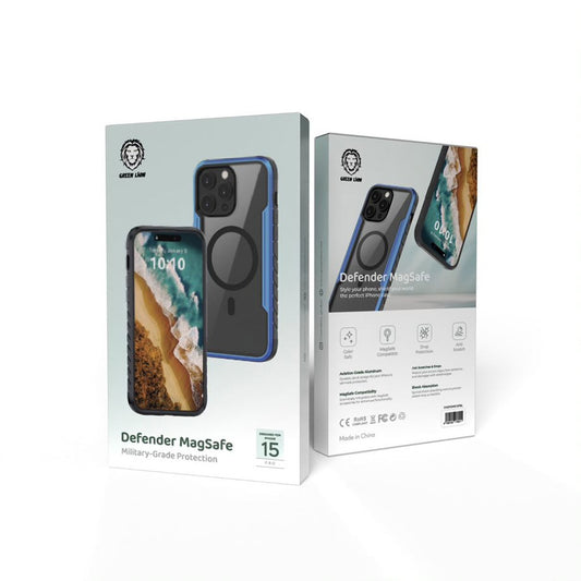 حافظة Green Lion Defender Magsafe لهاتف iPhone 15 Pro / 15 Pro Max، حماية من الدرجة العسكرية