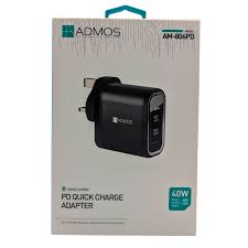 شاحن سريع ADMOS PD AM806PD 40 واط بمنفذ TPC مزدوج (4870)