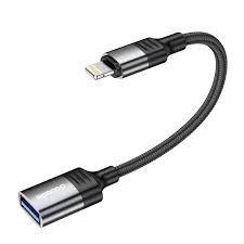 PORODO WOVEN USB A TO LIGHTNING ADAPTER 0.12 CABLE- BLACK