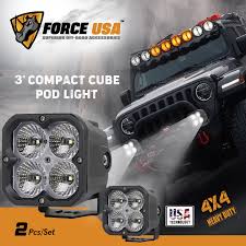 مصباح LUMA 3 POD من FORCE USA أبيض اللون (زوج)