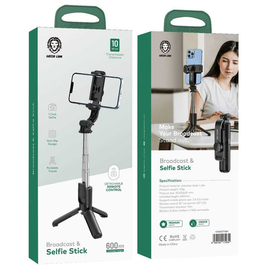 Green Lion Broadcast & Selfie Stick للهواتف الذكية مقاس 7.0-4.5 بوصة