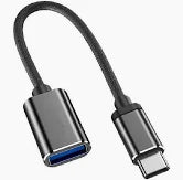كابل محول USB A إلى Type-C من PORODO WOVEN بطول 0.12 متر