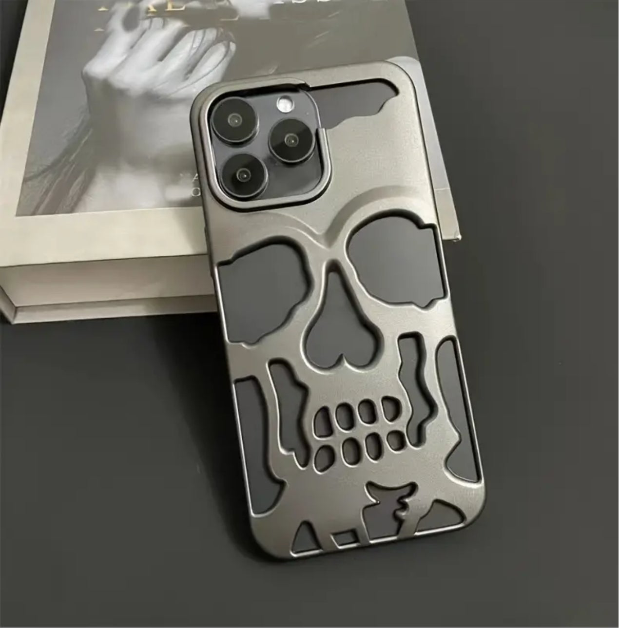 Grey Hollow Skull Mobile Phone Case, Soft Phone Case For Iphone