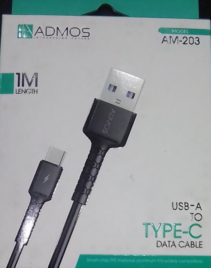 ADMOS AM-203 كابل بيانات USB-A إلى TYPE-C، 1 متر